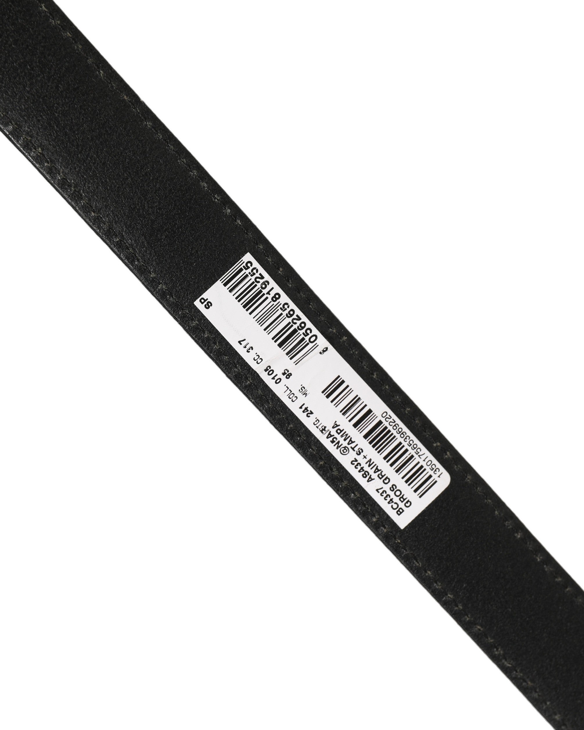 Dolce & Gabbana Black Fabric Leather Barcode Silver Buckle Belt