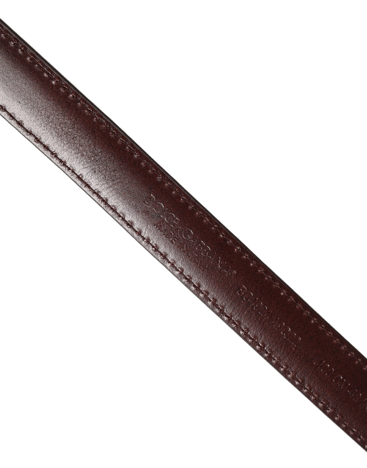 Dolce & Gabbana Dark Brown Woven Leather Metal Buckle Belt