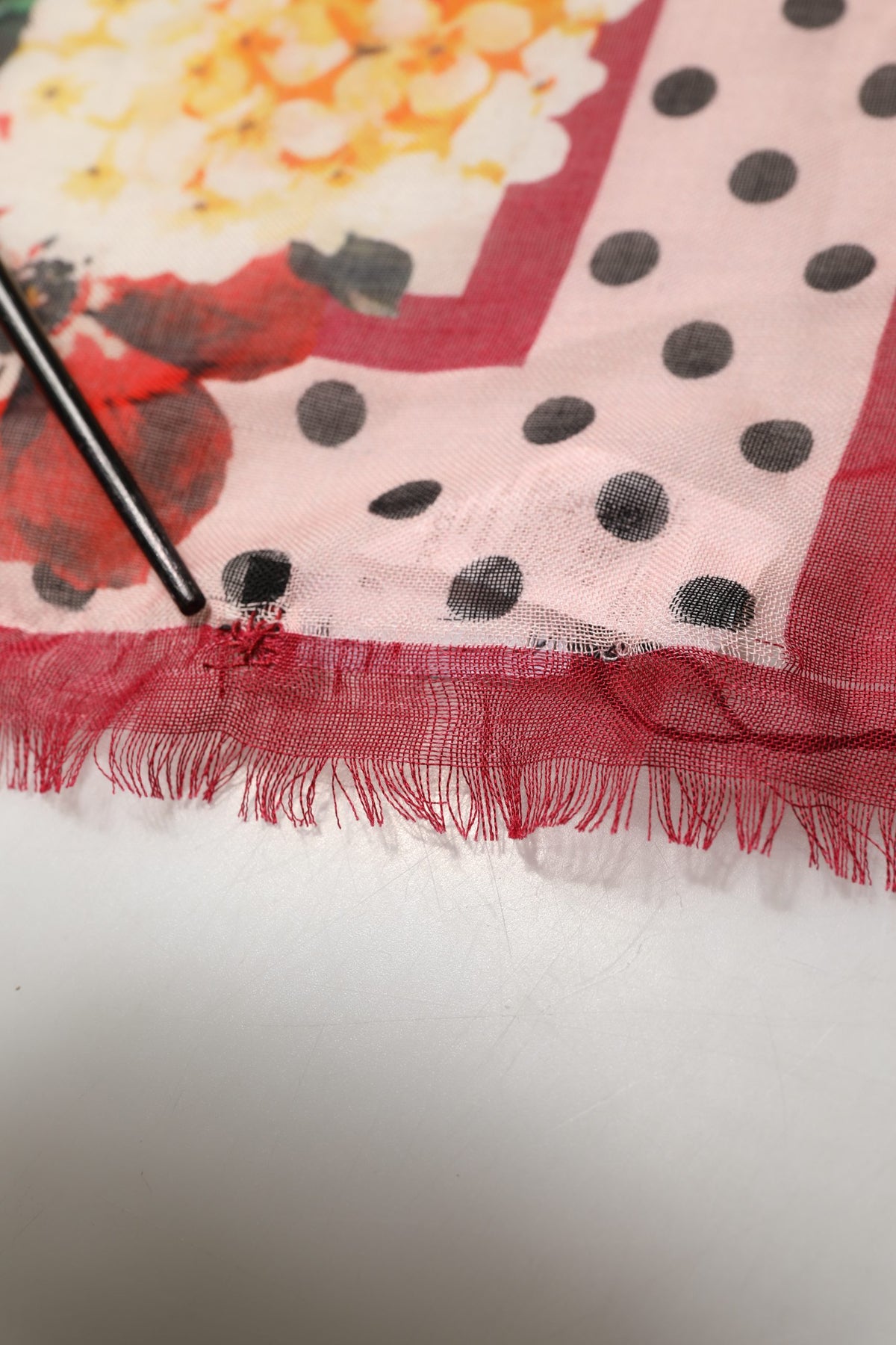 Dolce & Gabbana Multicolor Floral Fringed Stole Scarf