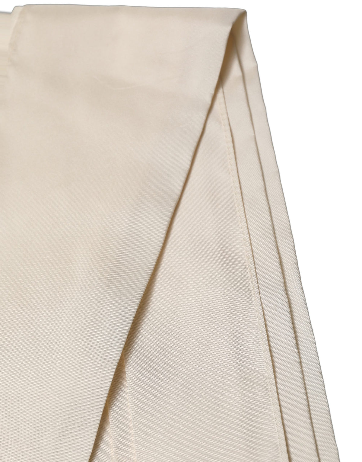 Dolce & Gabbana Men Cream Satin Silk Fringed Neck Shawl Scarf