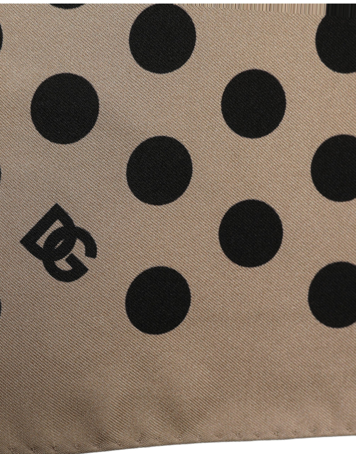 Dolce & Gabbana Beige Black Polka Dot Square Foulard Scarf