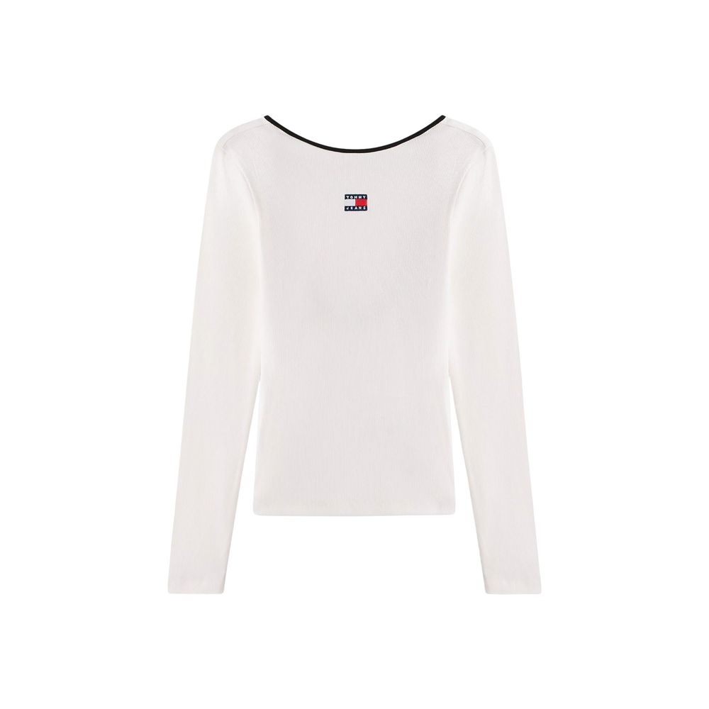 Tommy Hilfiger Jeans White Recycled Cotton Long Sleeve T-Shirt