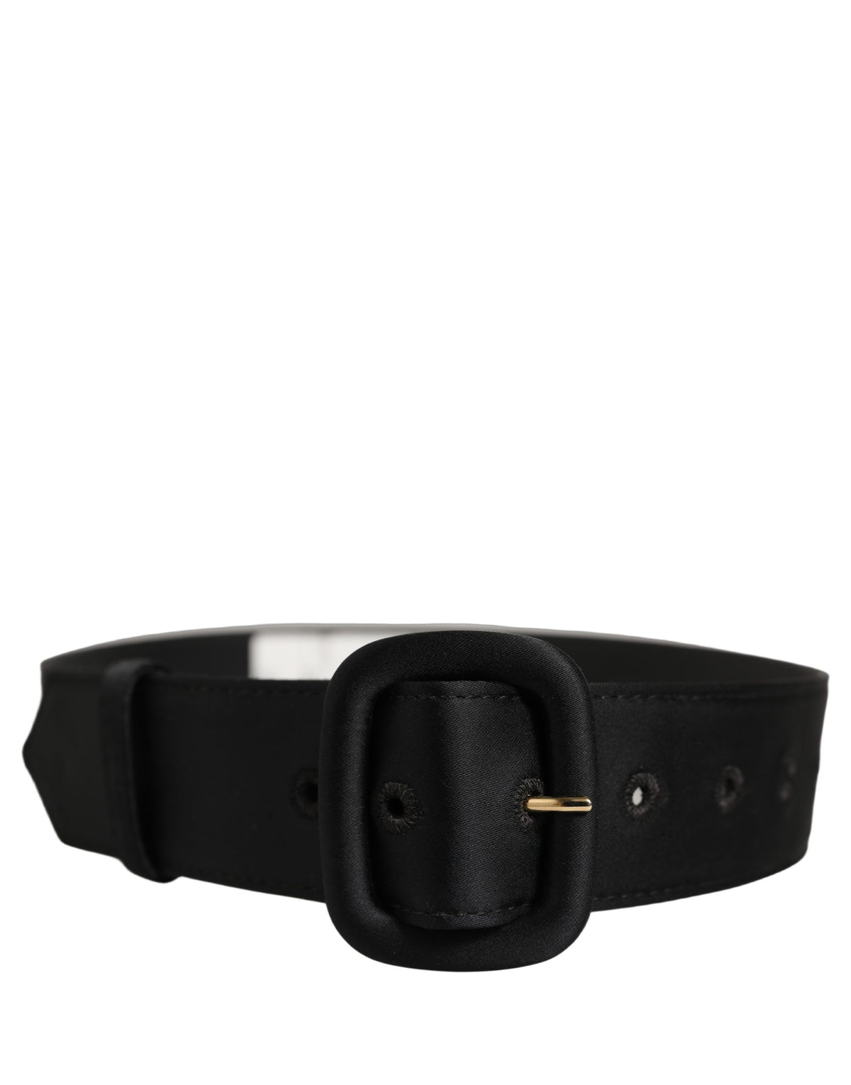Dolce & Gabbana Black Wide Fabric Oval Buckle Cintura Belt