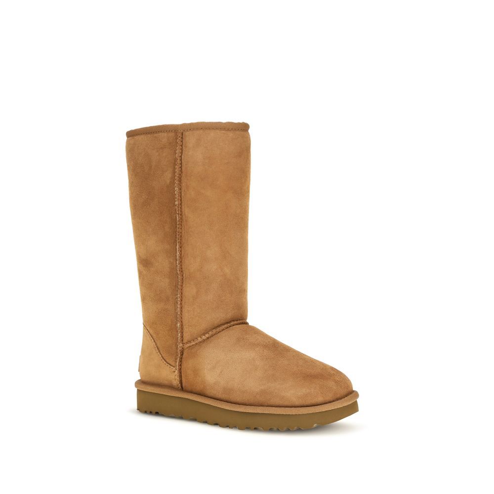 UGG Beige Leather Ankle Boots