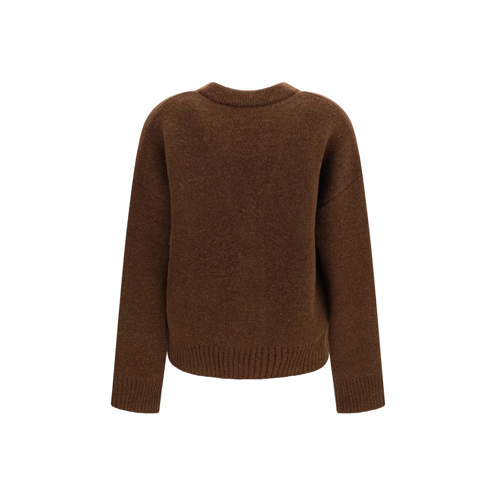 Ami Paris Brown Alpaca Vicugna Pacos Cardigan