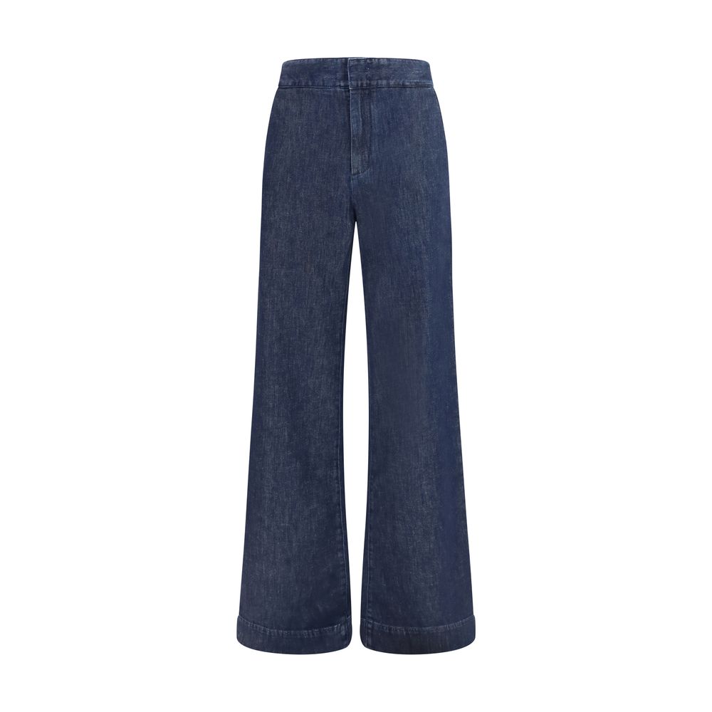 SA SU PHI Blue Cotton Flared Jeans
