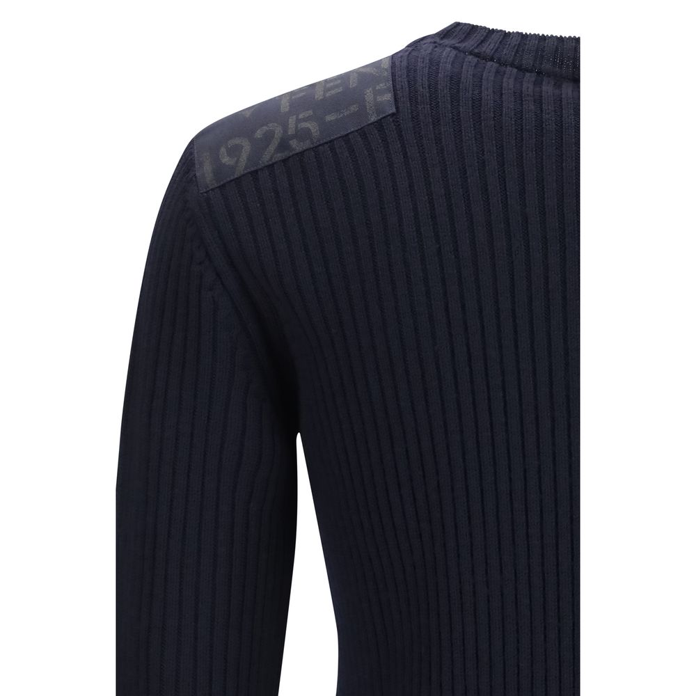 Fendi Blue Wool Oves Aries Sweatshirt