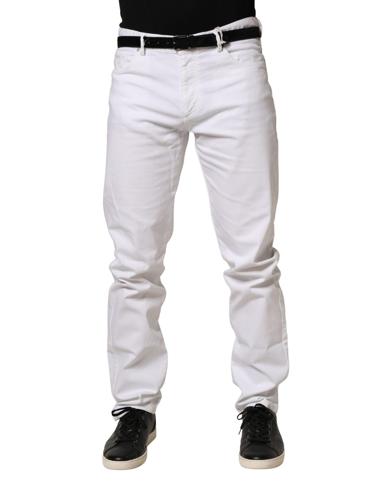 Paul & Shark White Skinny Mid Waist Men Denim Trouser Jeans