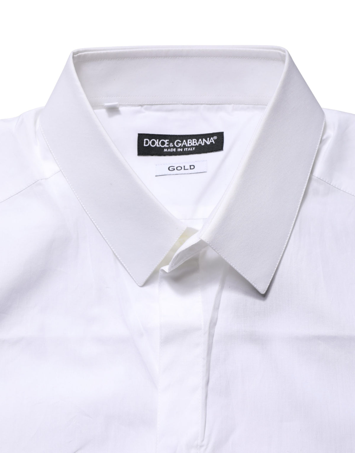 Dolce & Gabbana White GOLD Crown Bee Cotton Formal Dress Shirt
