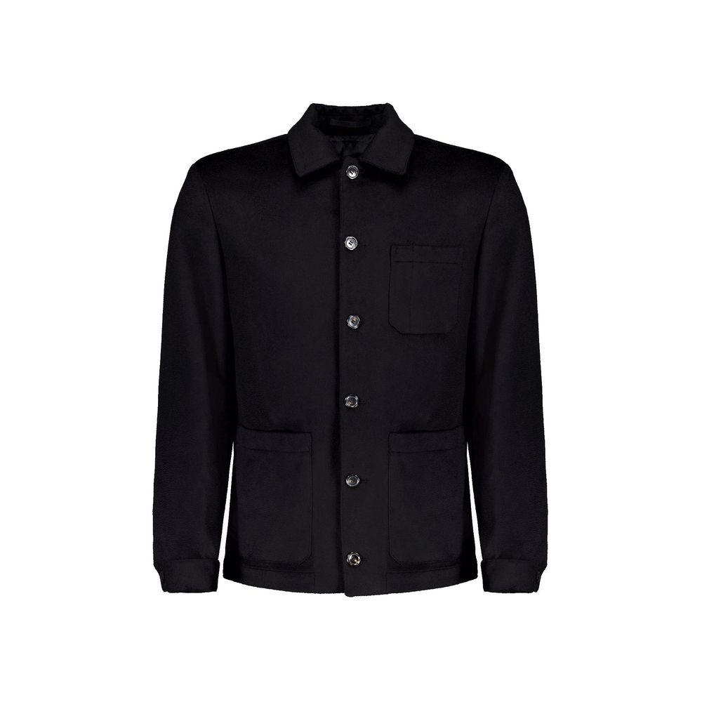 Autore Black Wool Full-Length Jacket