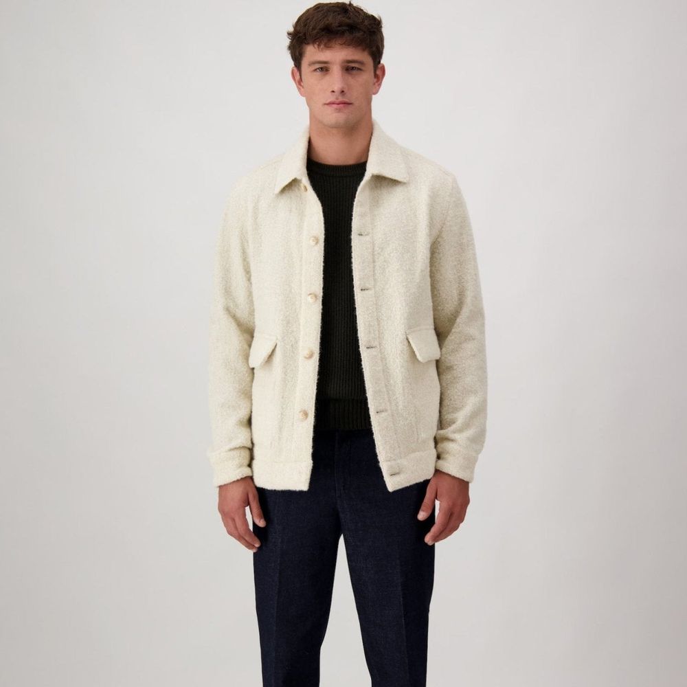 Autore Beige Virgin Wool Full-Length Jacket