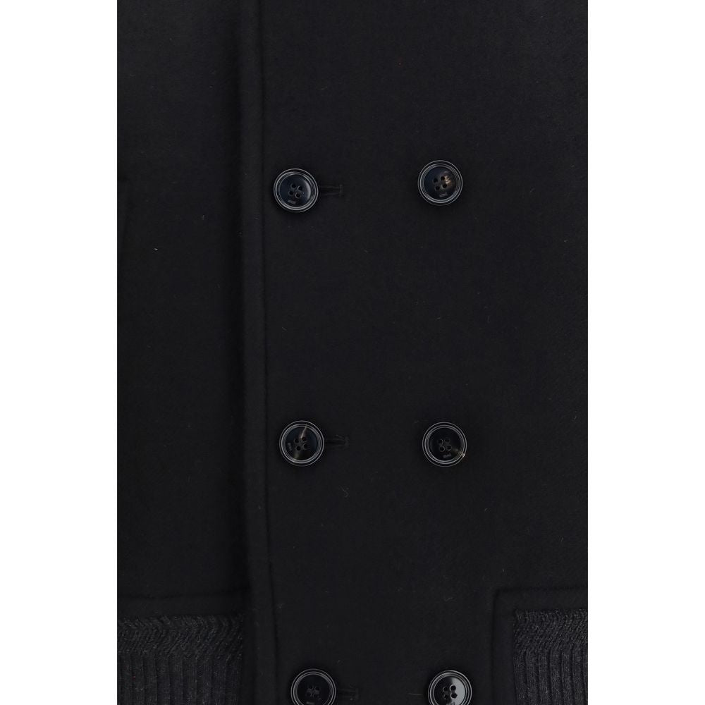 Ami Paris Black Wool Oves Aries Bomber