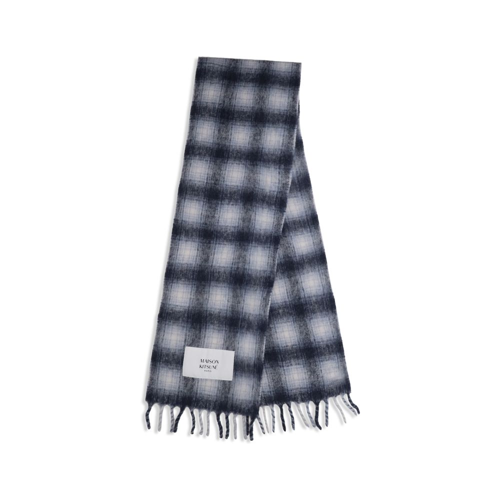 Maison Kitsuné Gray Alpaca Vicugna Pacos Scarf