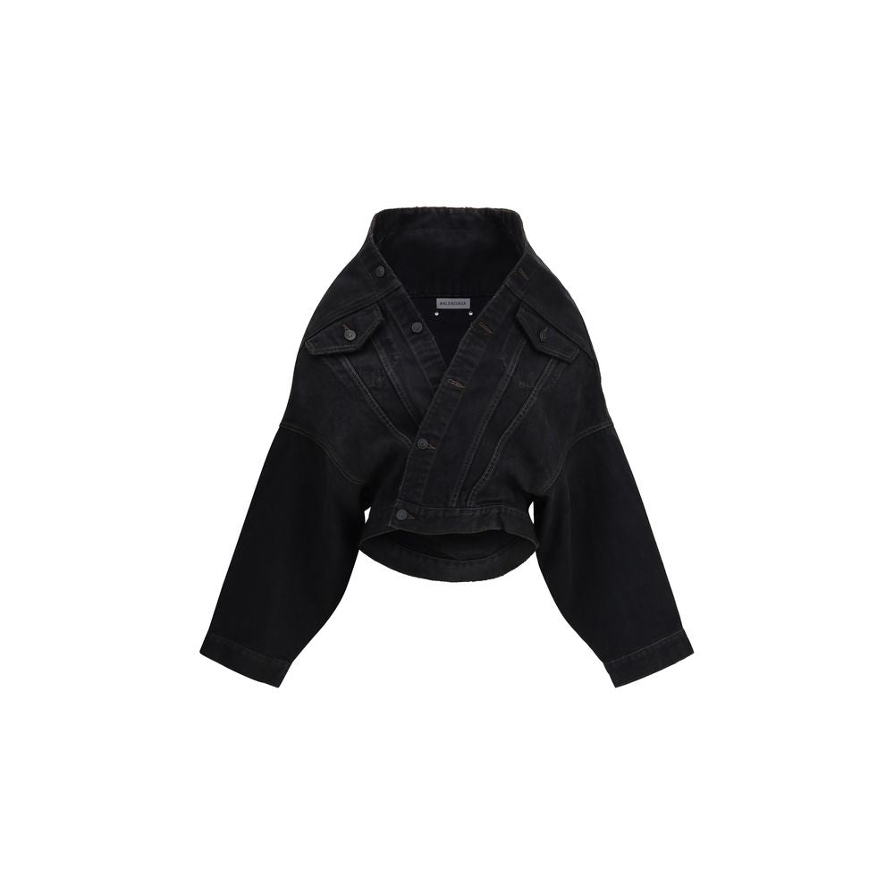 Balenciaga Black Cotton Denim Jacket