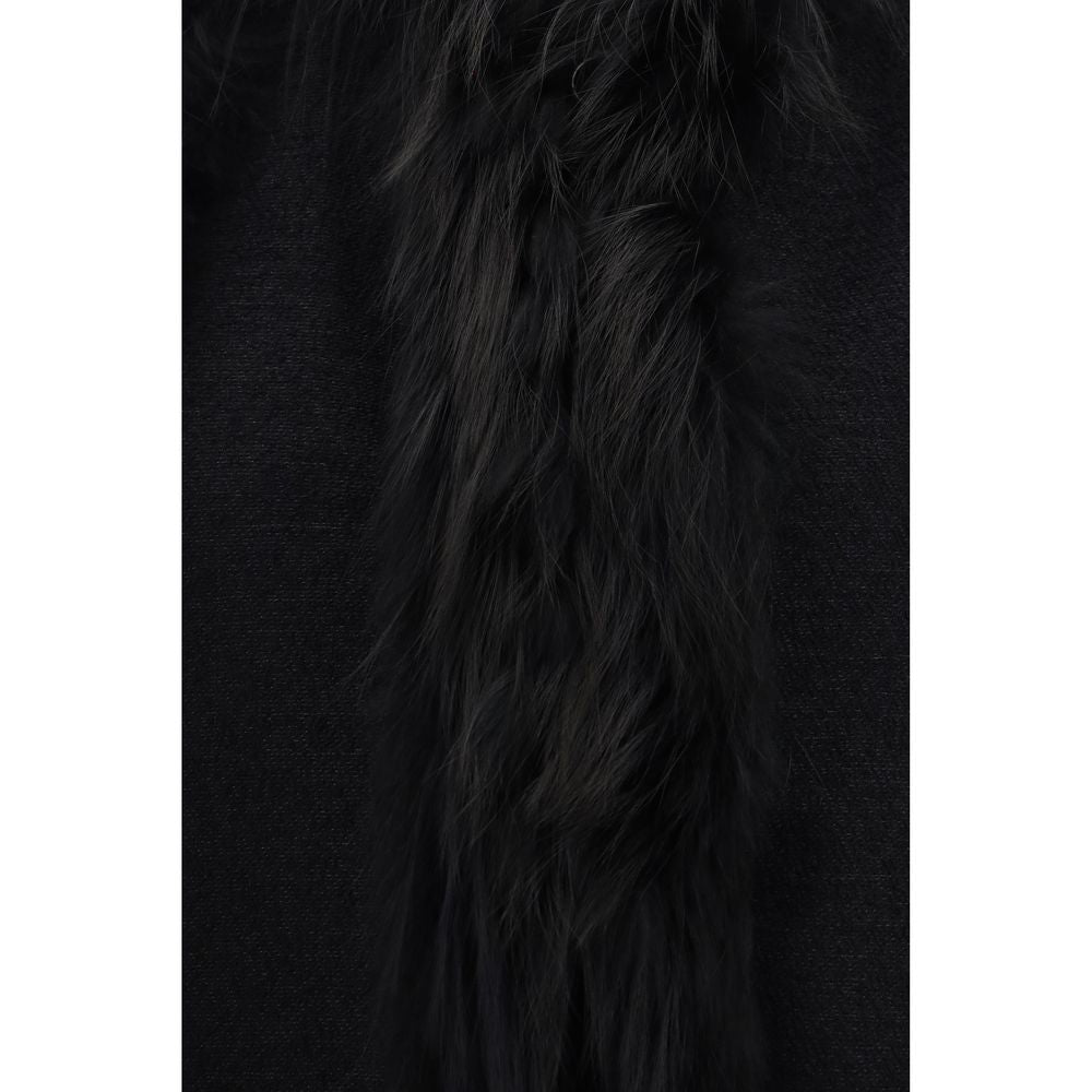 Fendi Black Wool Oves Aries Sleeveless Jacket