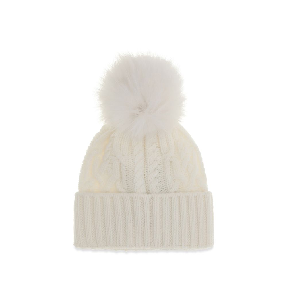 Moncler White Wool Oves Aries Beanie