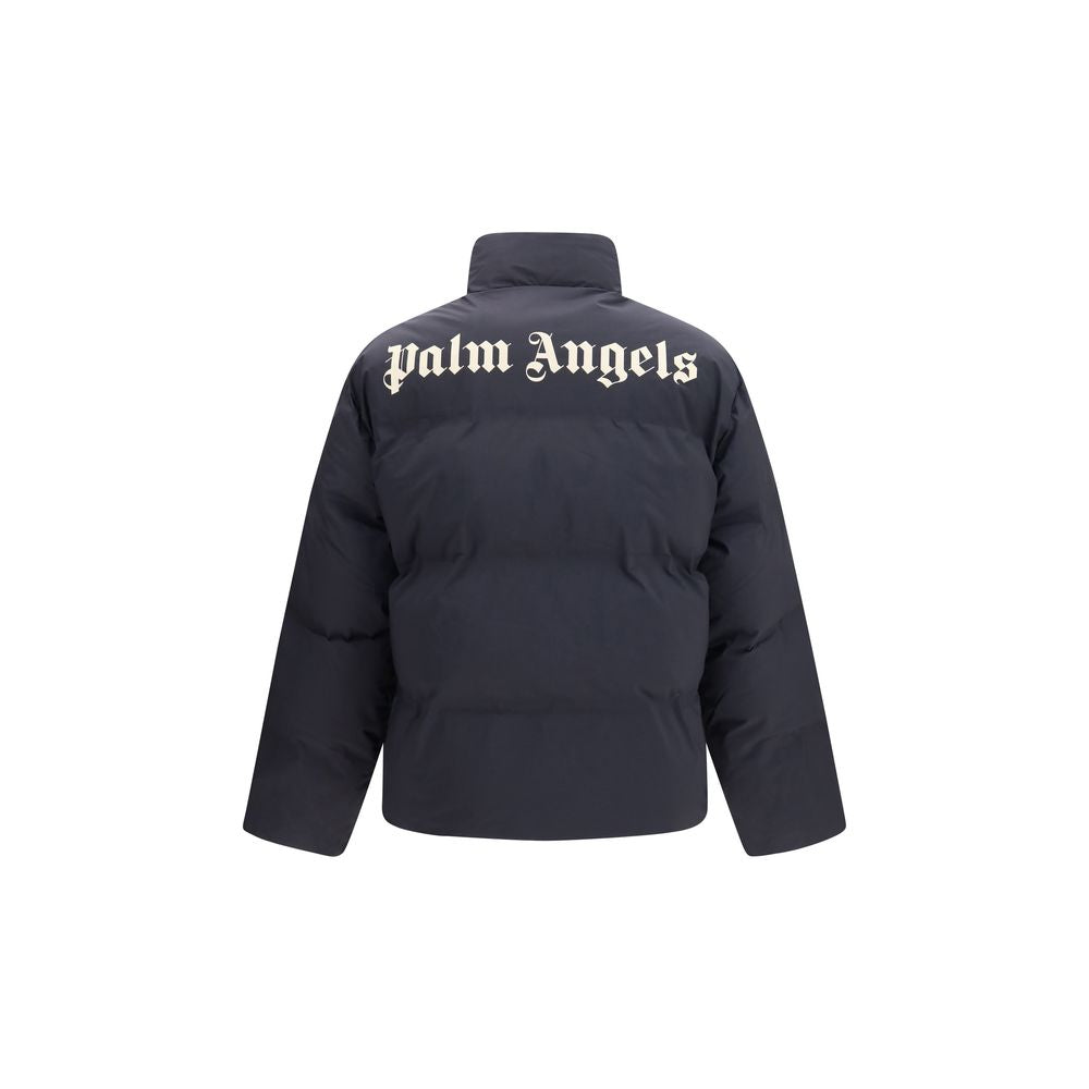 Palm Angels Black Polyamide Full-Length Jacket