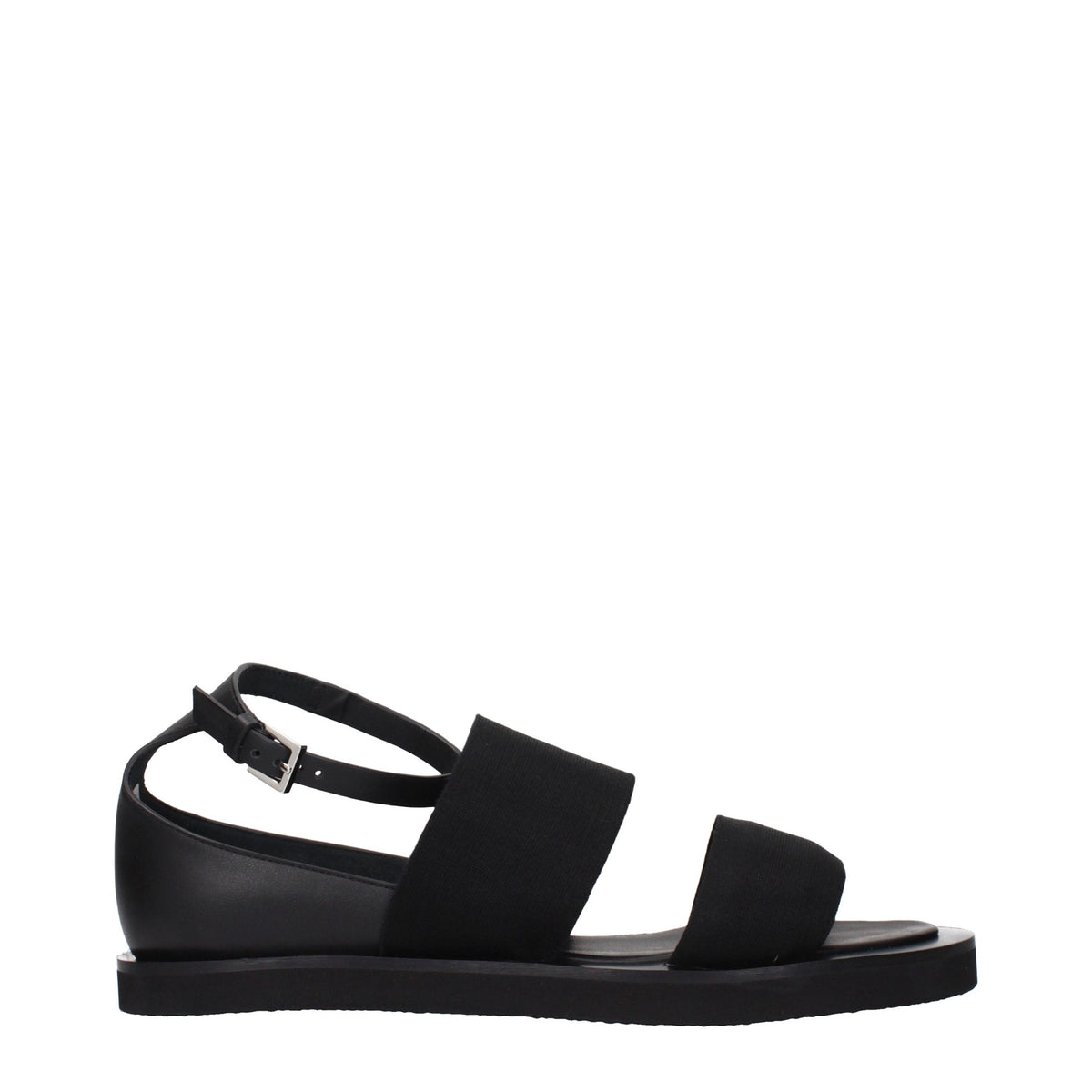 Max Mara Black Fabric Flat Sandals