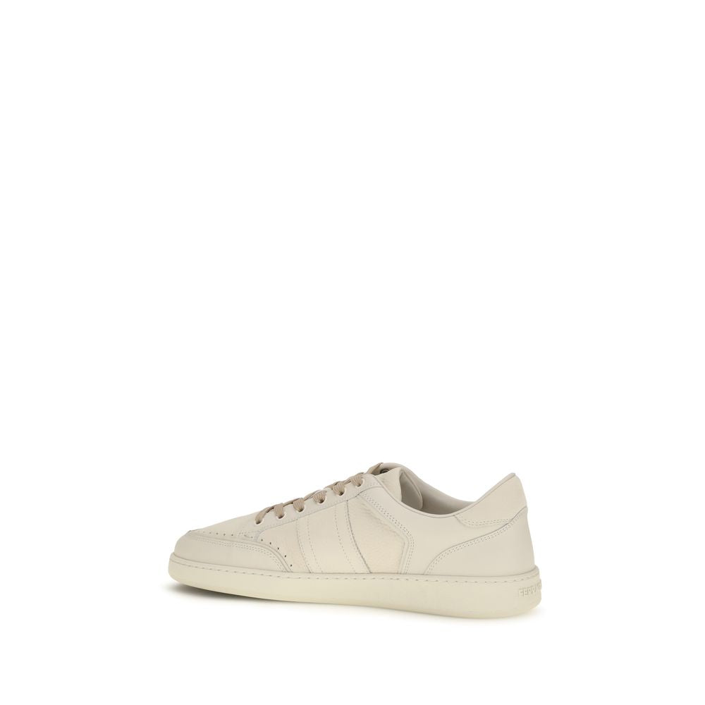 Ferragamo Beige Nubuc Leather Low Top Sneakers