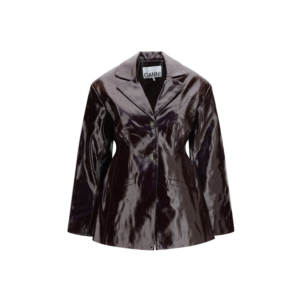 Ganni Bordeaux Polyethylene Full-Length Jacket