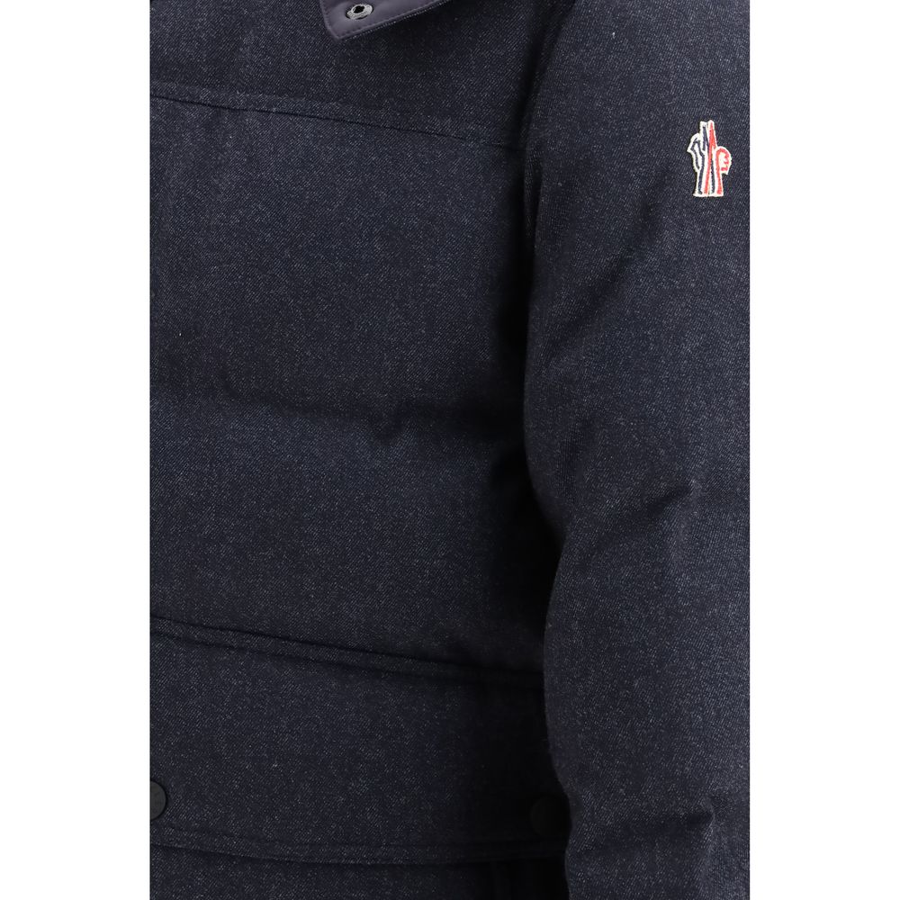 Moncler Grenoble Blue Wool Oves Aries Full-Length Jacket