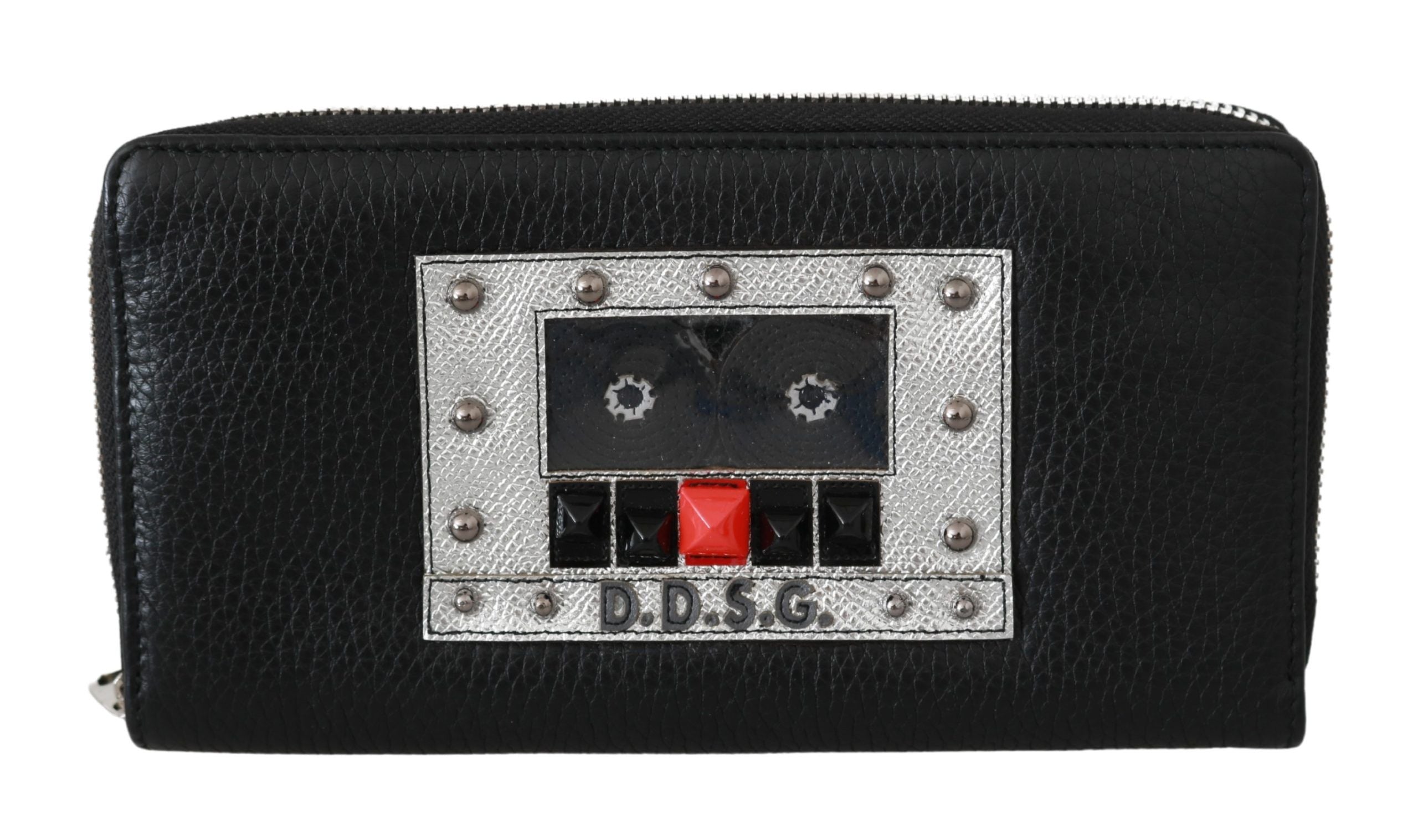 Dolce & Gabbana Elegant Black Leather Zip Continental Wallet