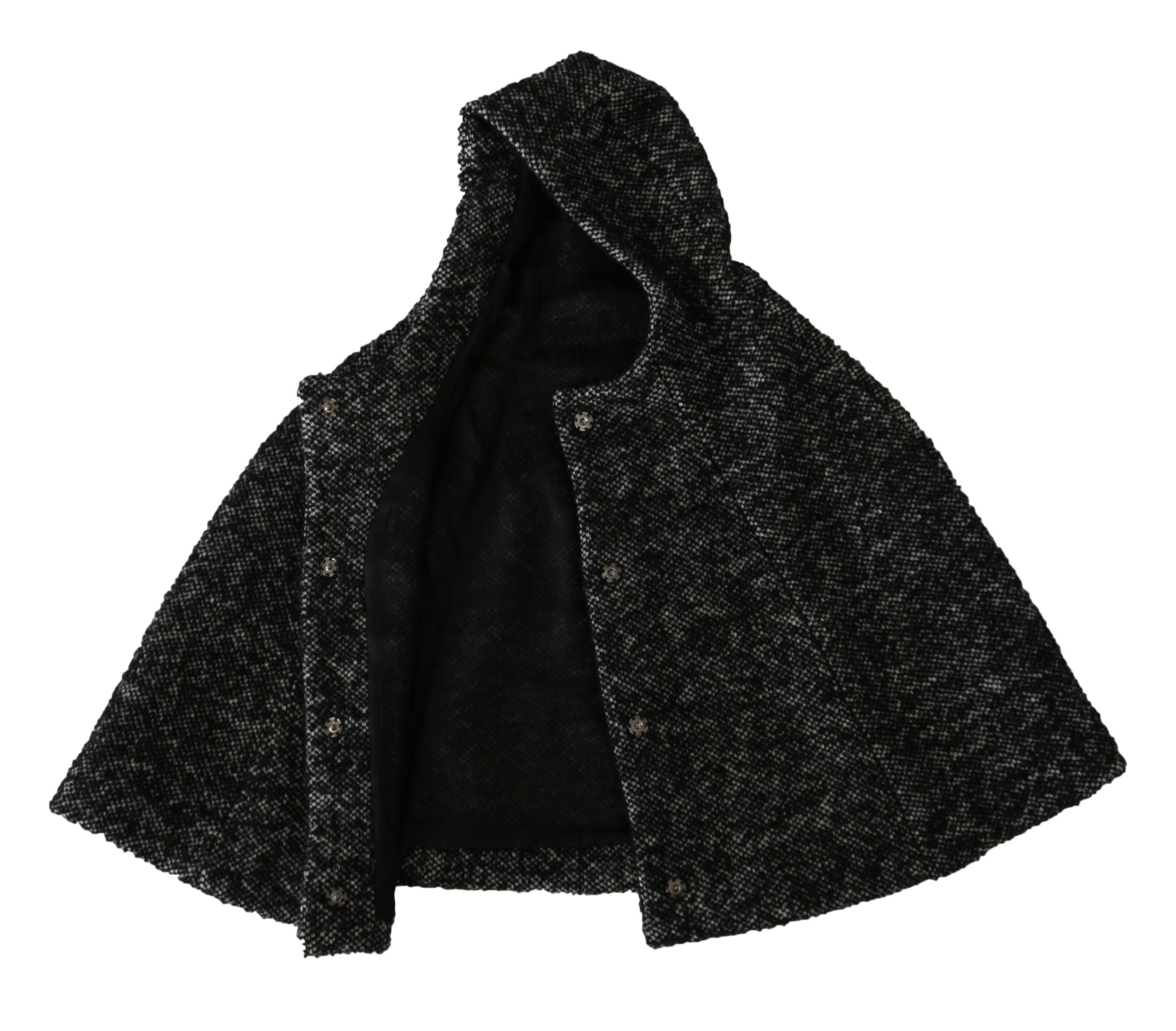 Dolce & Gabbana Elegant Gray Wool Hooded Scarf by Iconic Italian Label