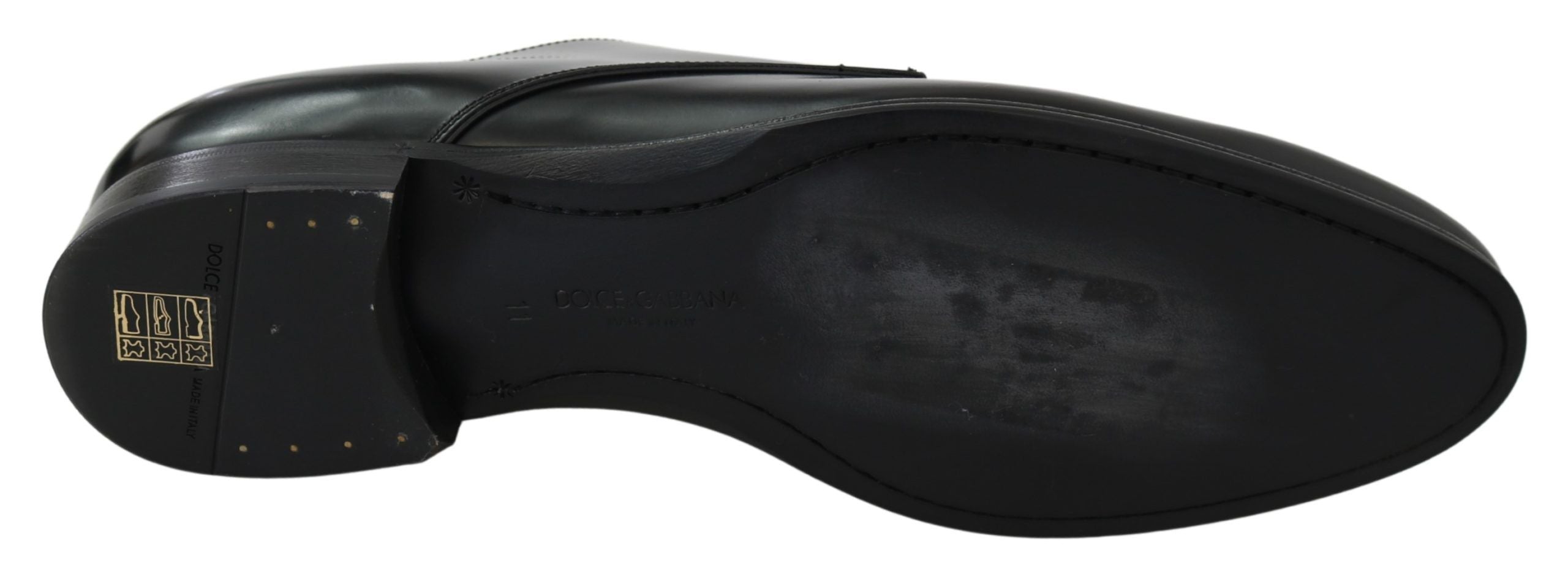 Dolce & Gabbana Elegant Black Leather Derby Shoes