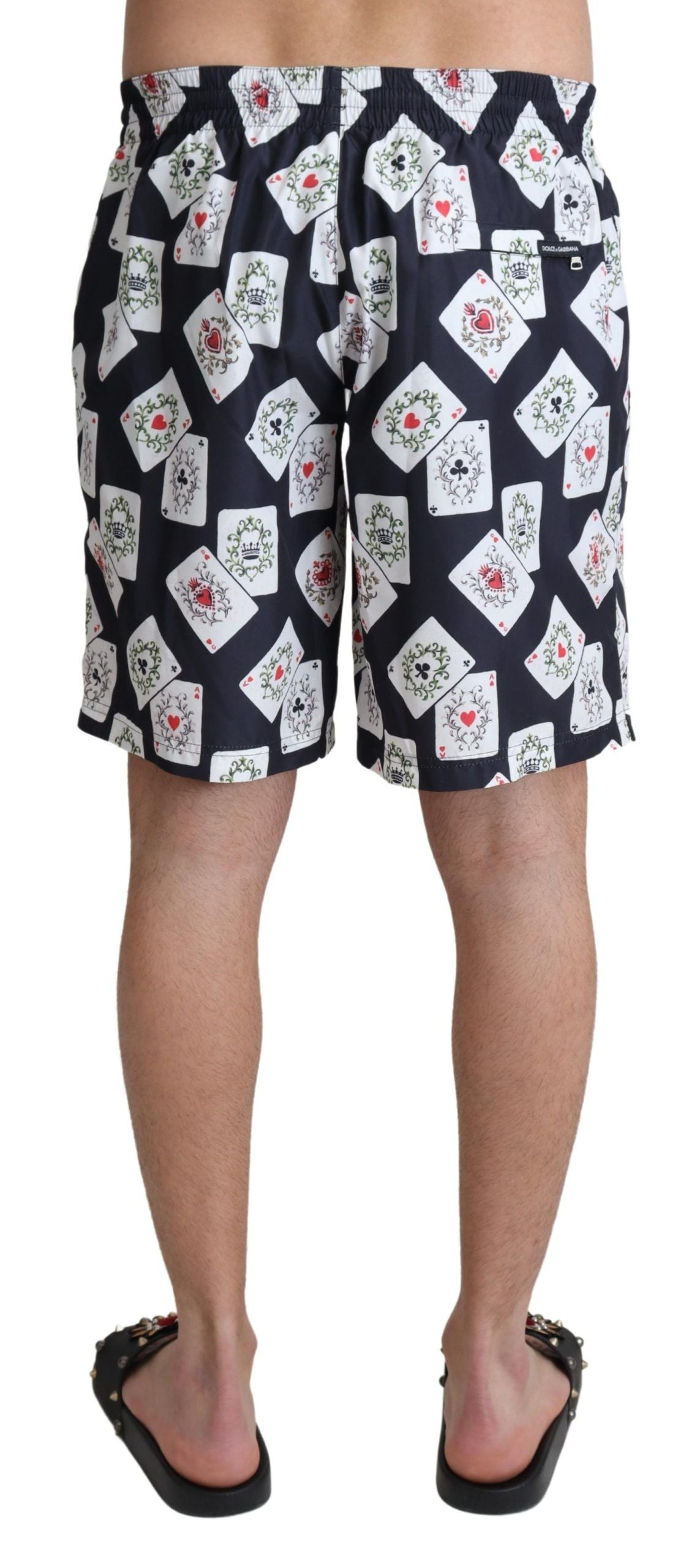 Dolce & Gabbana Multicolor Card Deck Printed Swim Trunks