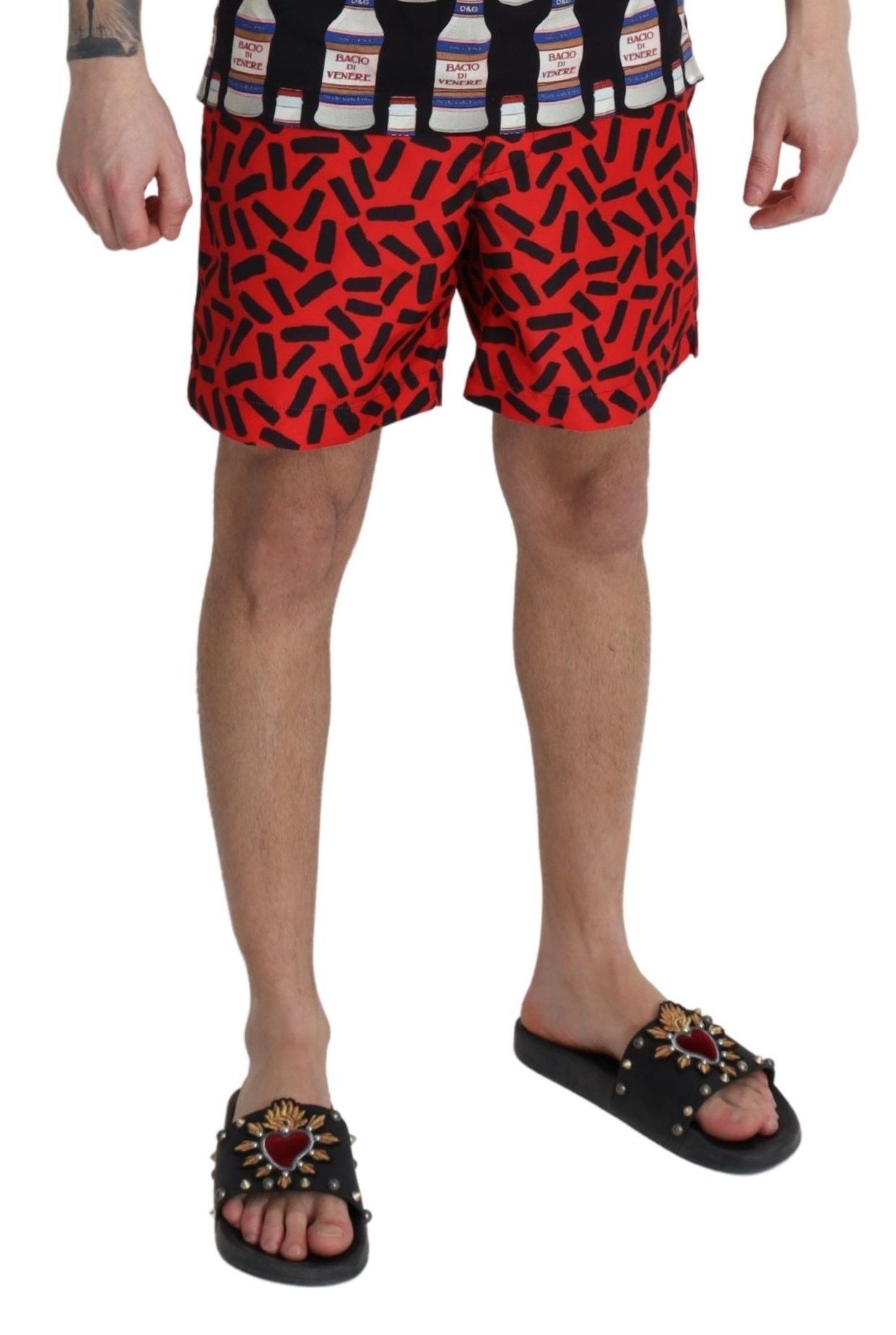 Dolce & Gabbana Chic Red Swim Trunks Boxer Shorts