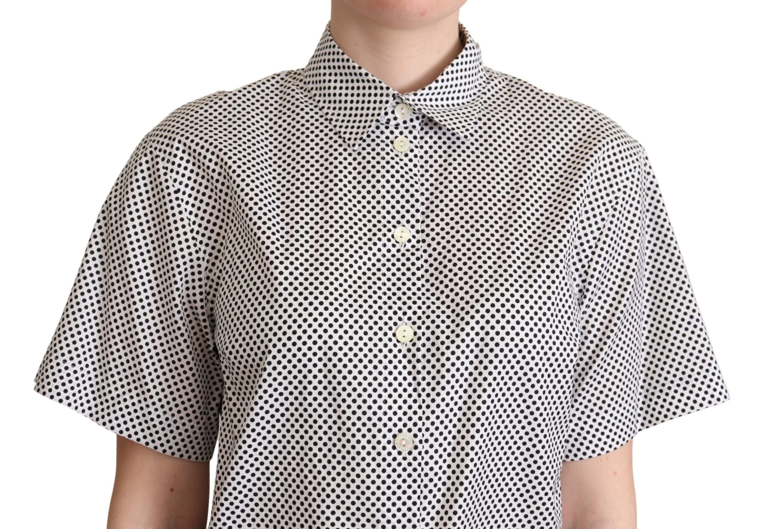 Dolce & Gabbana Elegant Polka Dot Cotton Polo Top