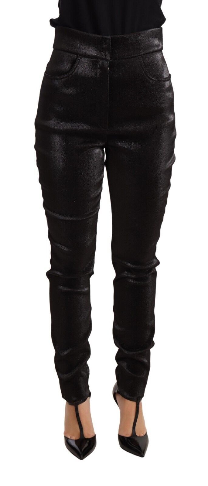 Dolce & Gabbana Elegant Slim Fit Shimmer Cropped Pants