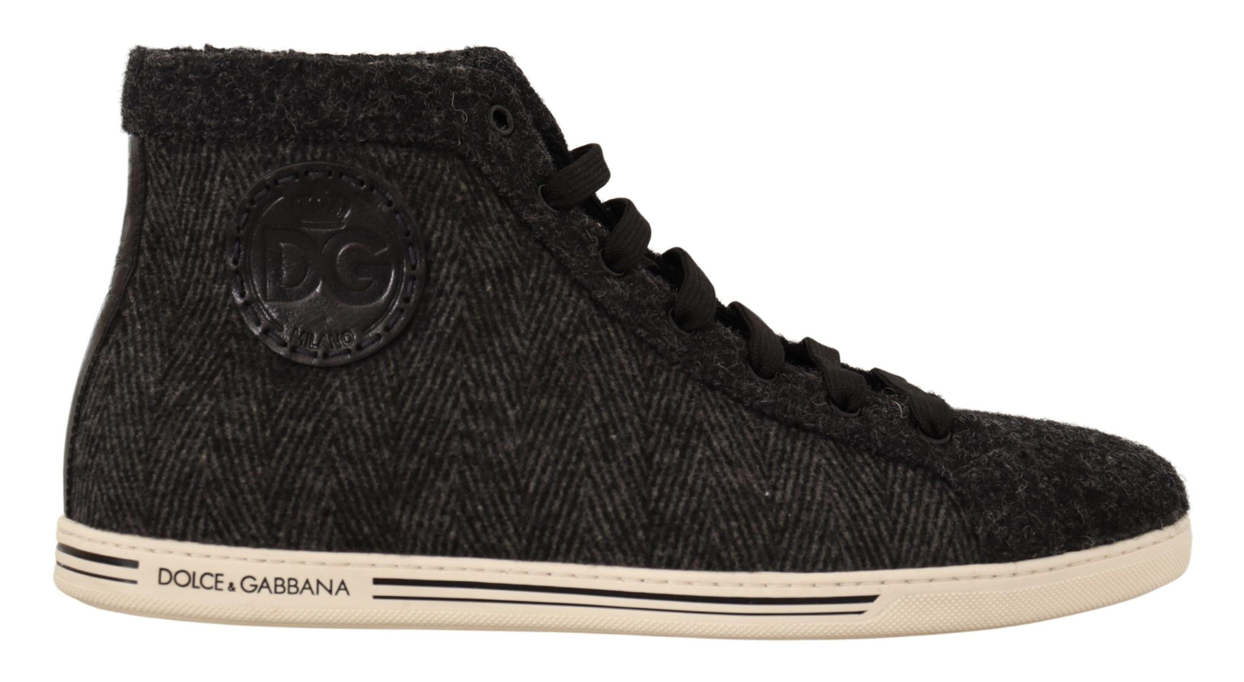 Dolce & Gabbana Elegant High Top Cotton/Wool Sneakers