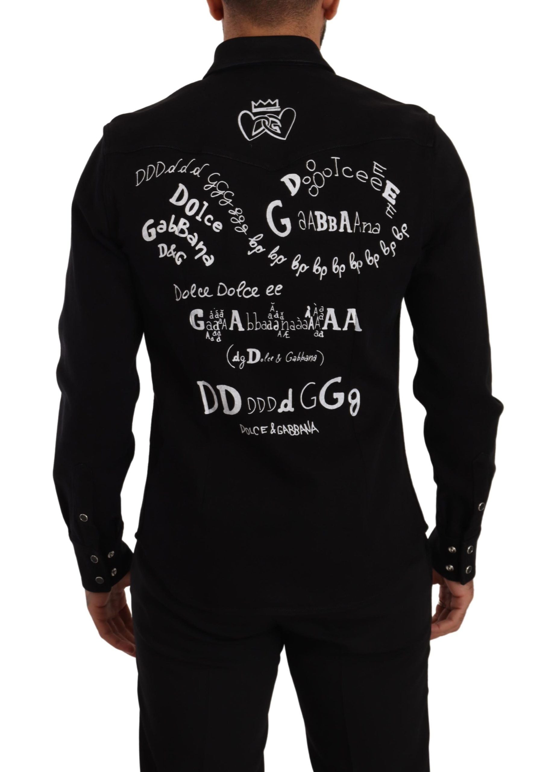 Dolce & Gabbana Slim Fit Casual Black Designer Shirt