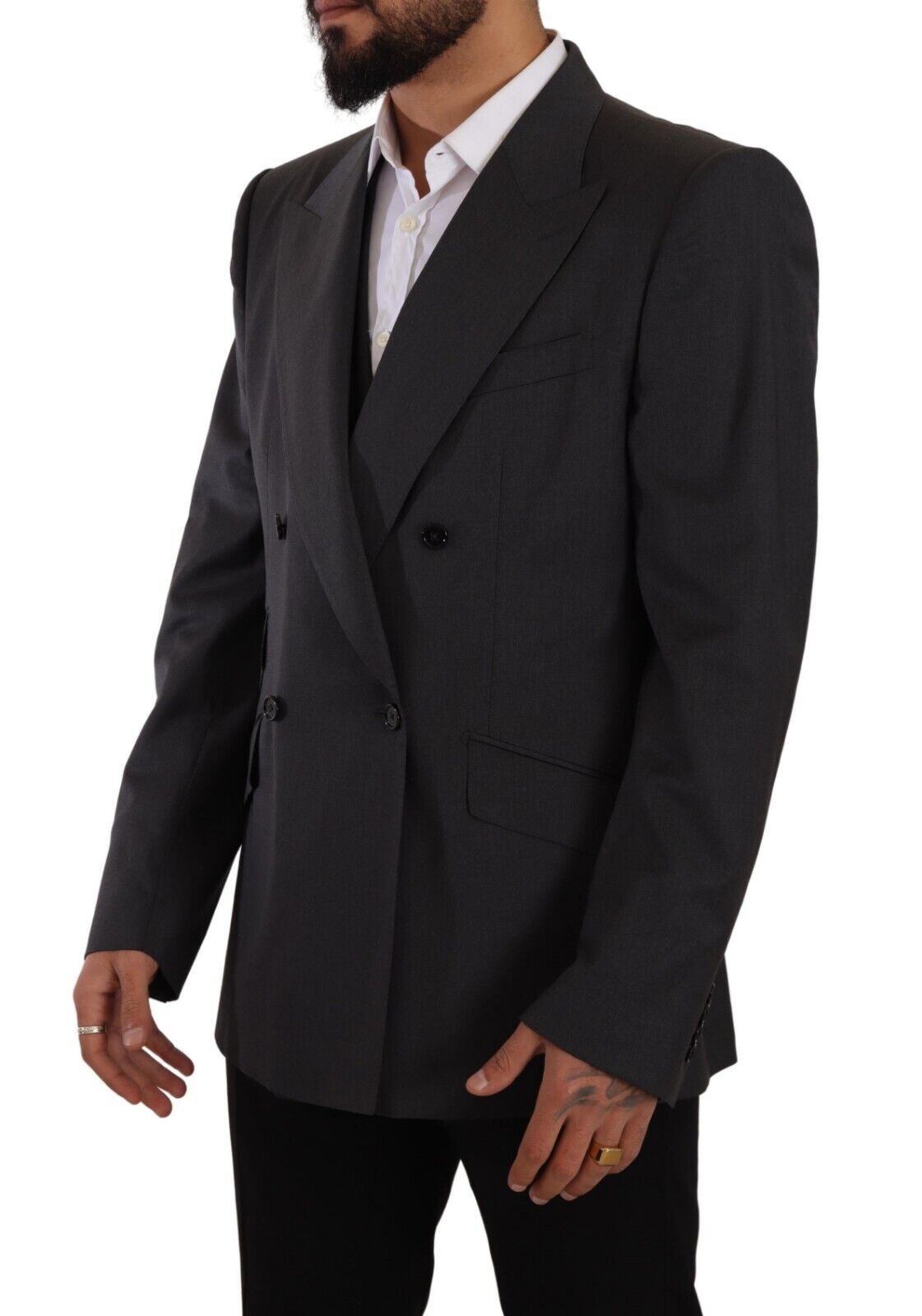 Dolce & Gabbana Elegant Gray Sicilia Wool Blend Suit