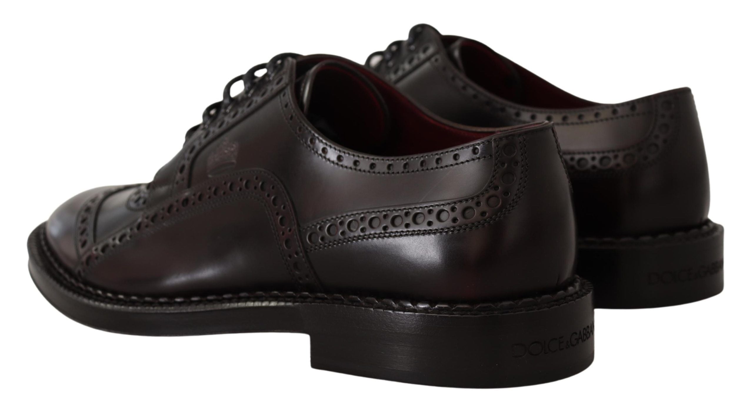 Dolce & Gabbana Elegant Purple Leather Derby Formal Shoes