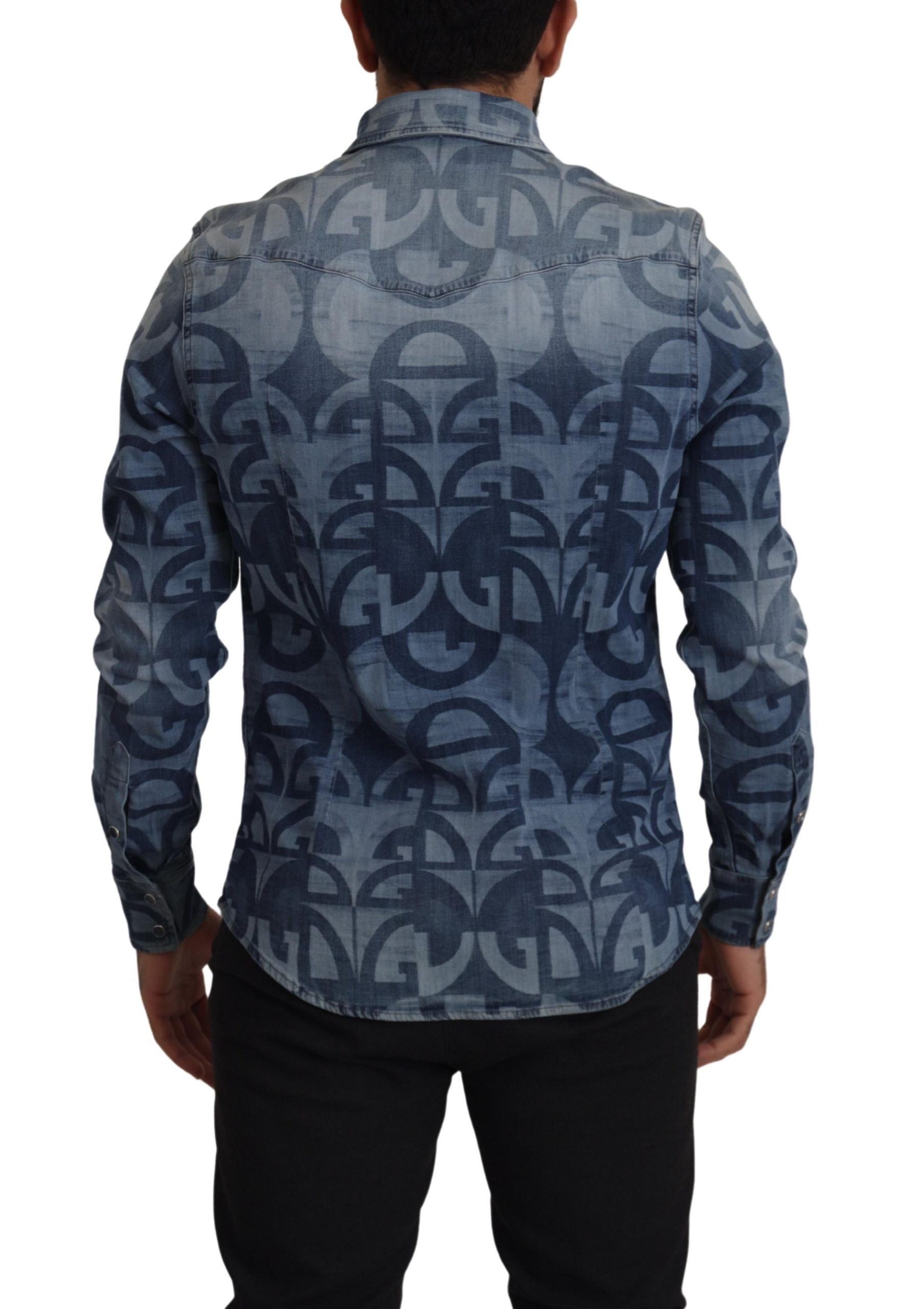 Dolce & Gabbana Elegant Slim Fit Casual Blue Men's Shirt