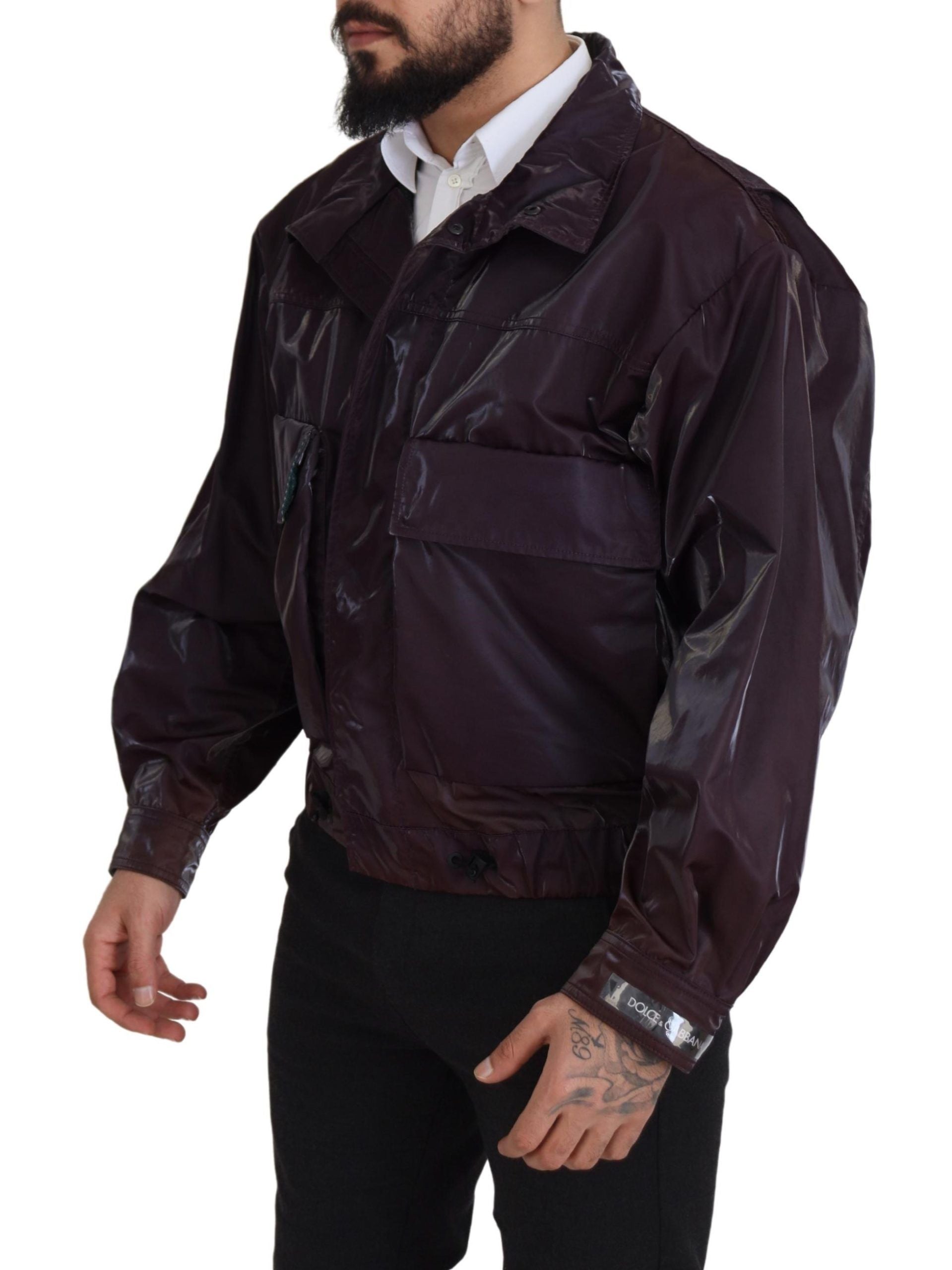 Dolce & Gabbana Elegant Purple Biker Jacket