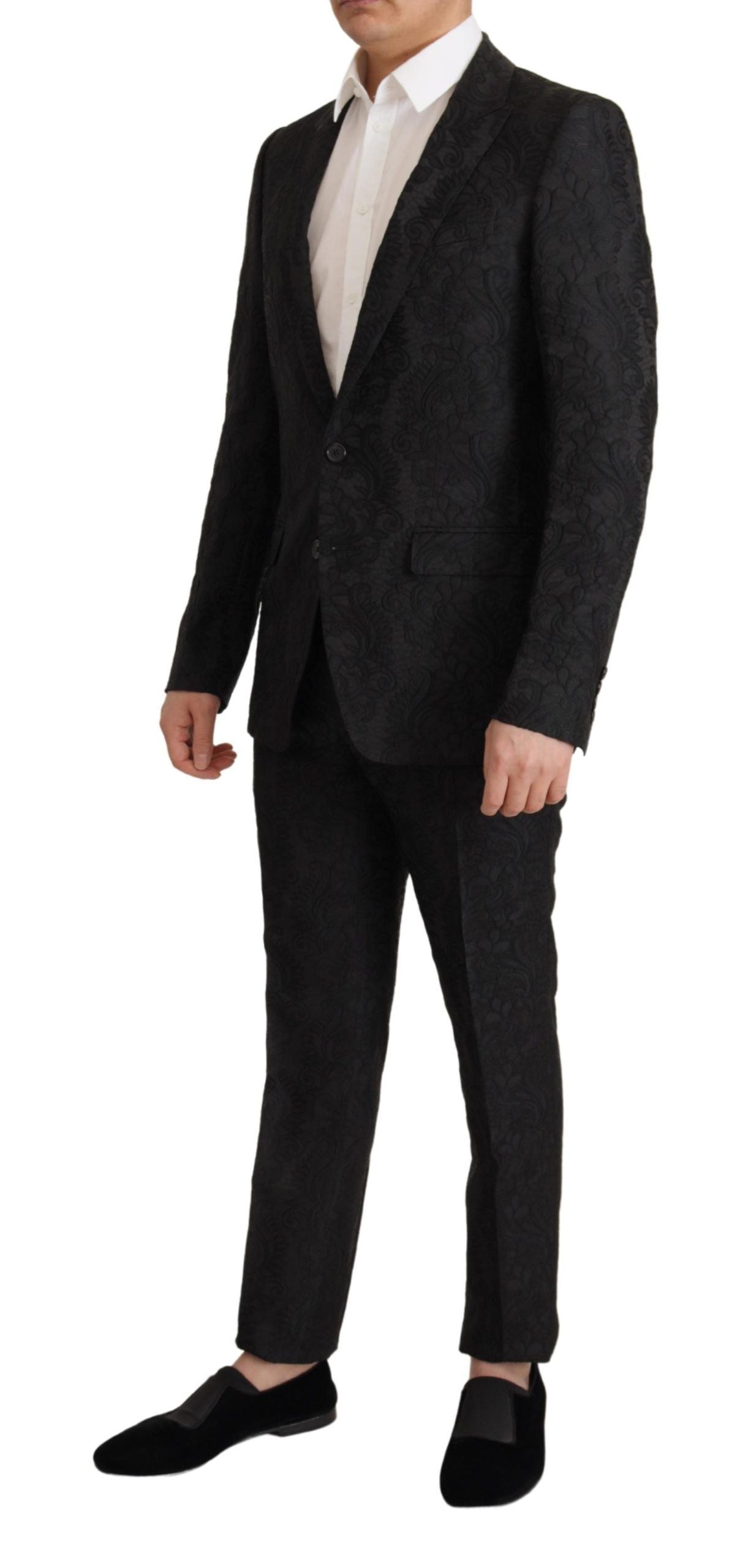 Dolce & Gabbana Glittering Black Martini Suit Set