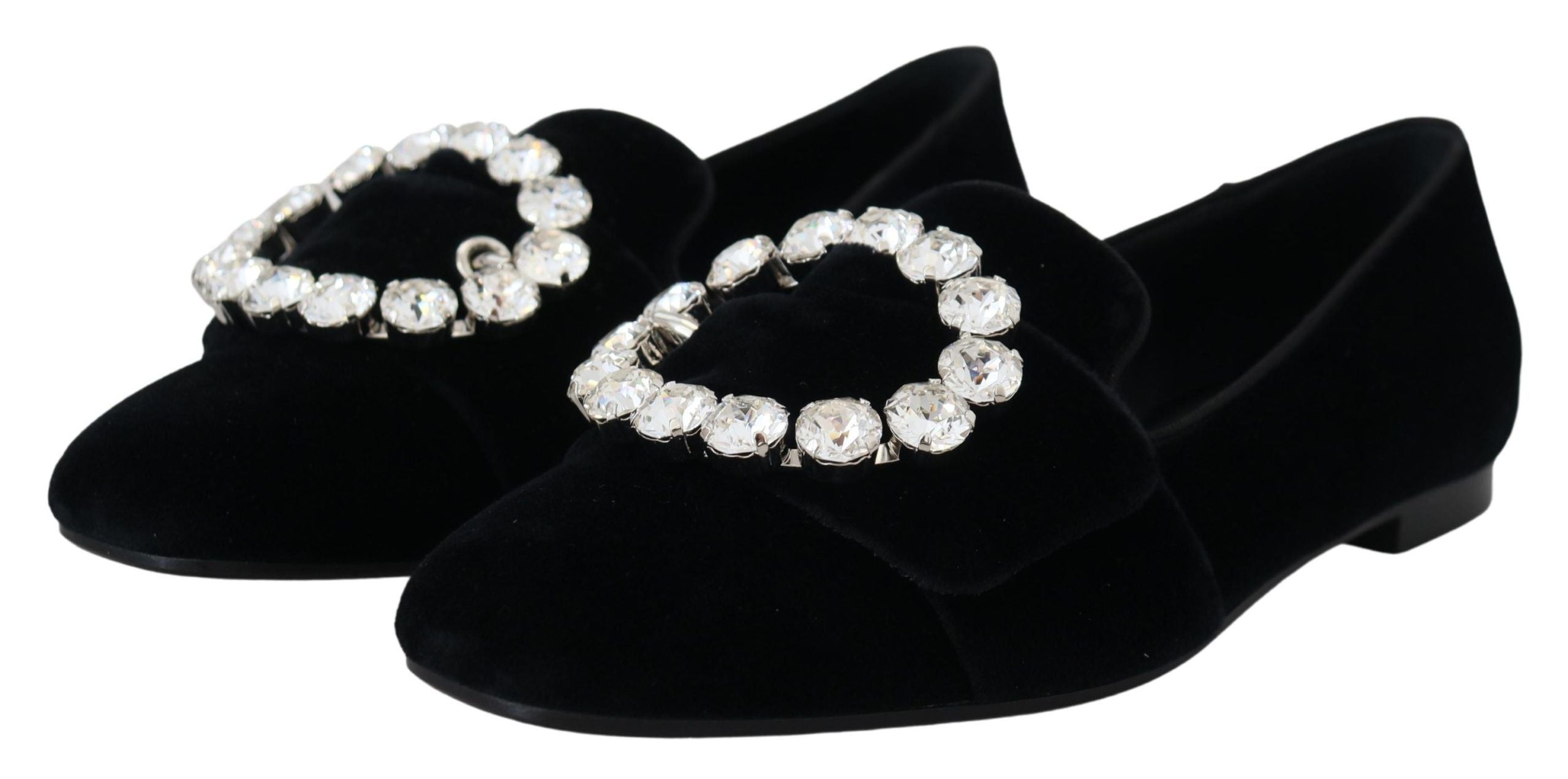 Dolce & Gabbana Chic Velvet Crystal-Embellished Loafers