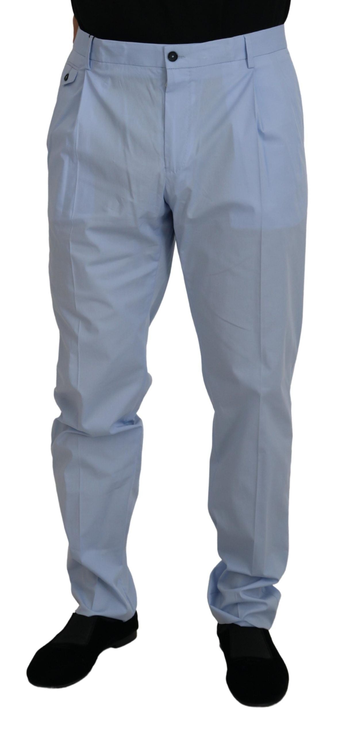 Dolce & Gabbana Elegant Slim Fit Chinos In Light Blue