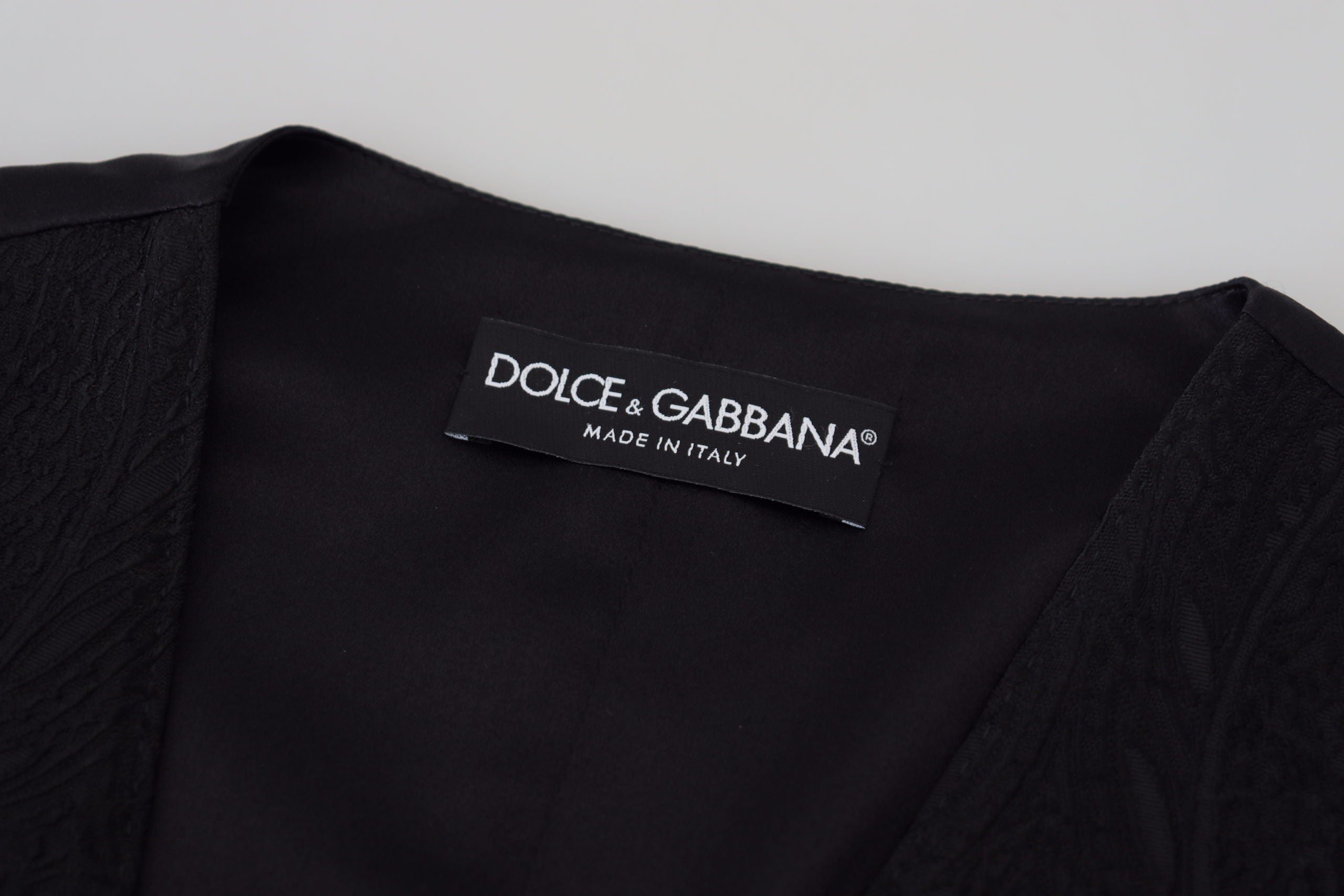 Dolce & Gabbana Elegant Black Silk Blend Waistcoat Vest