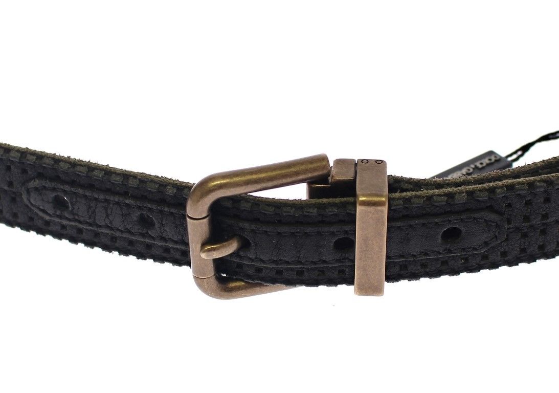 Dolce & Gabbana Elegant Blue Leather-Cotton Blend Men's Belt