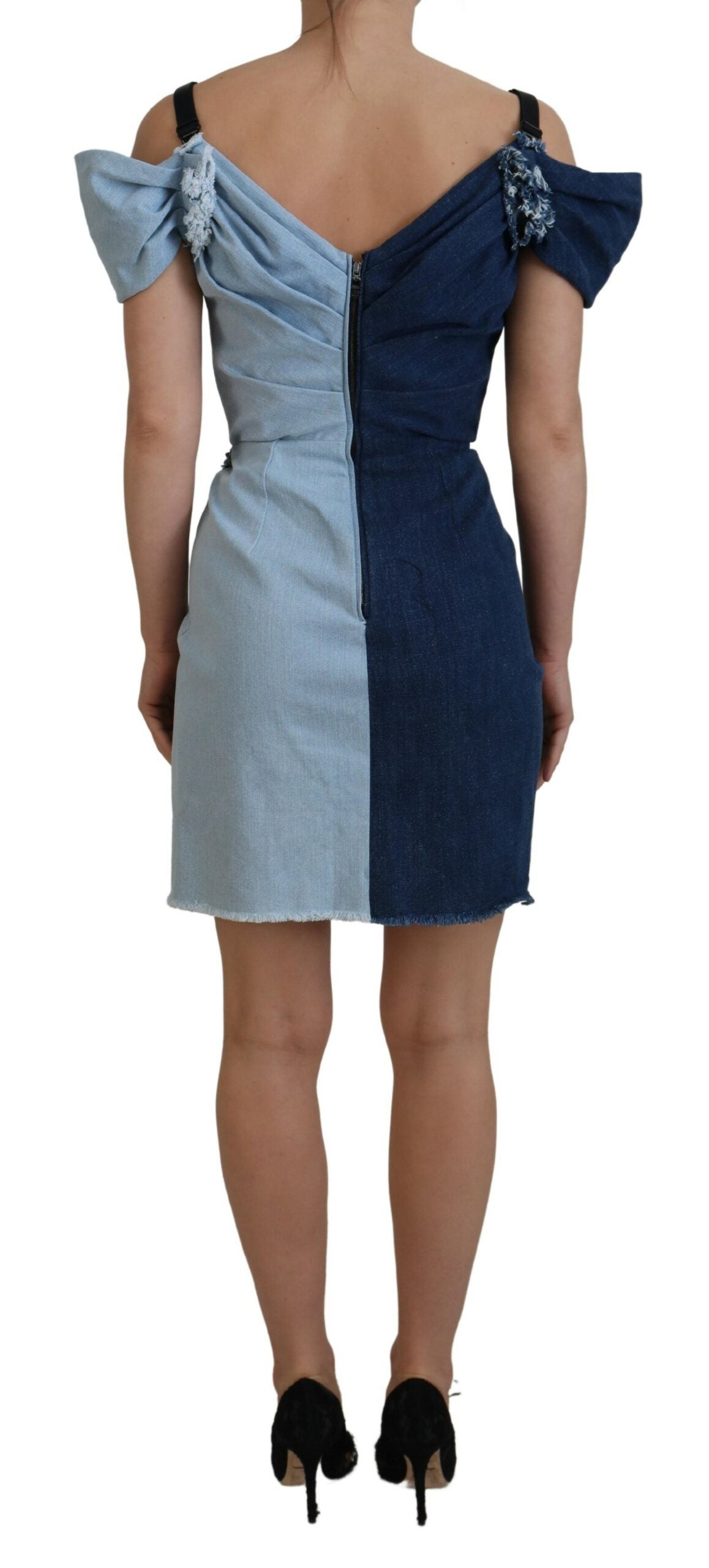 Dolce & Gabbana Chic Two Tone Denim Sheath Dress