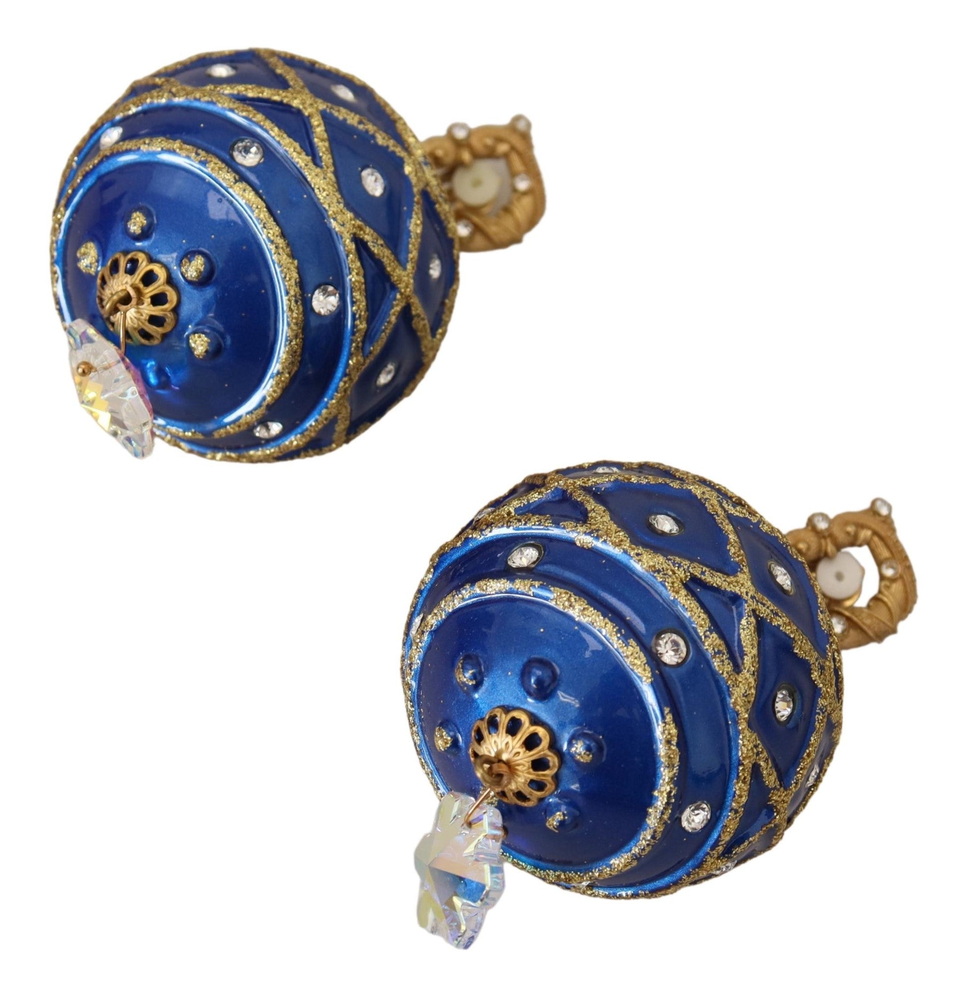 Dolce & Gabbana Elegant Dangling Crystal Christmas Ball Earrings