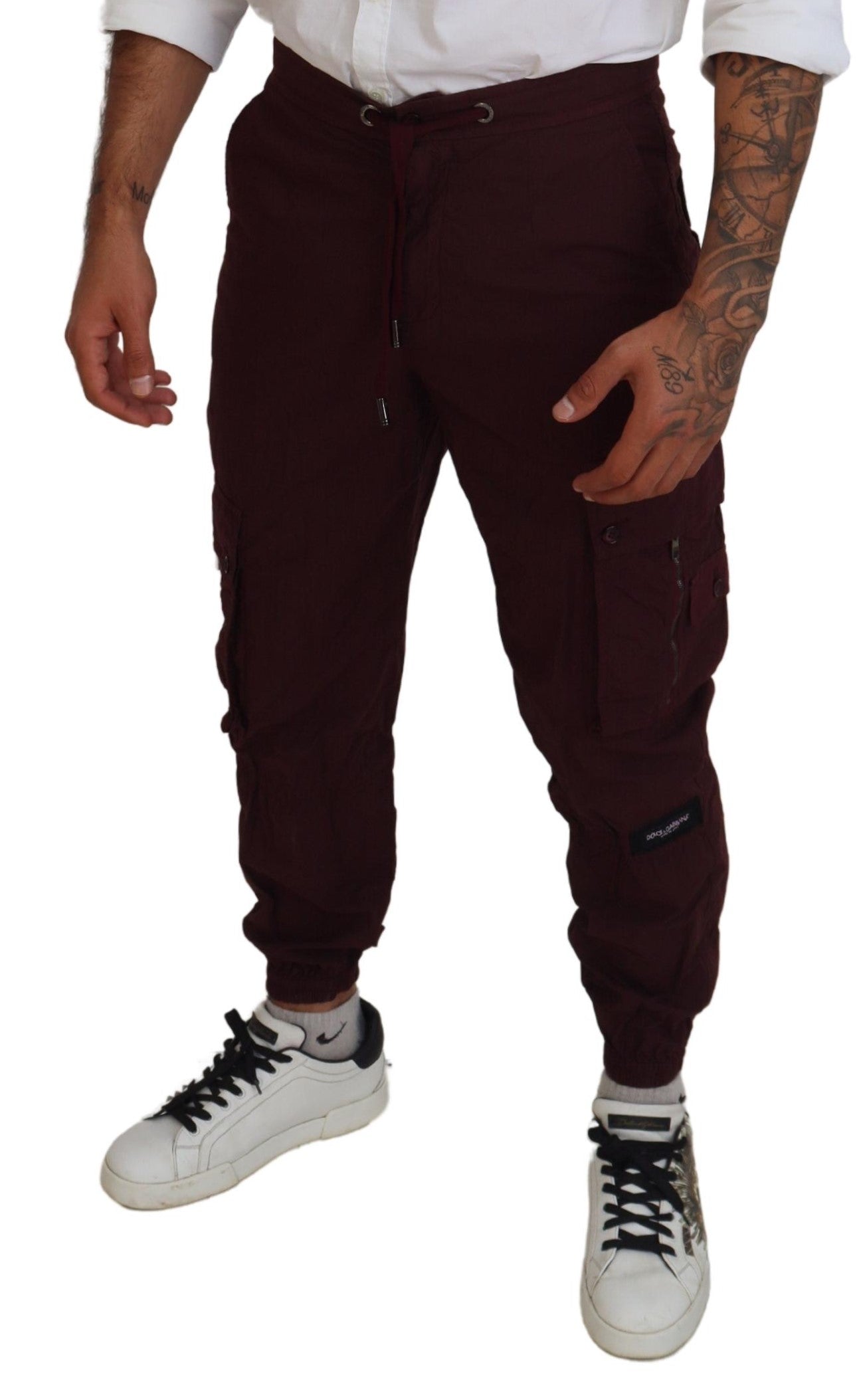 Dolce & Gabbana Elegant Burgundy Cotton Jogger Pants