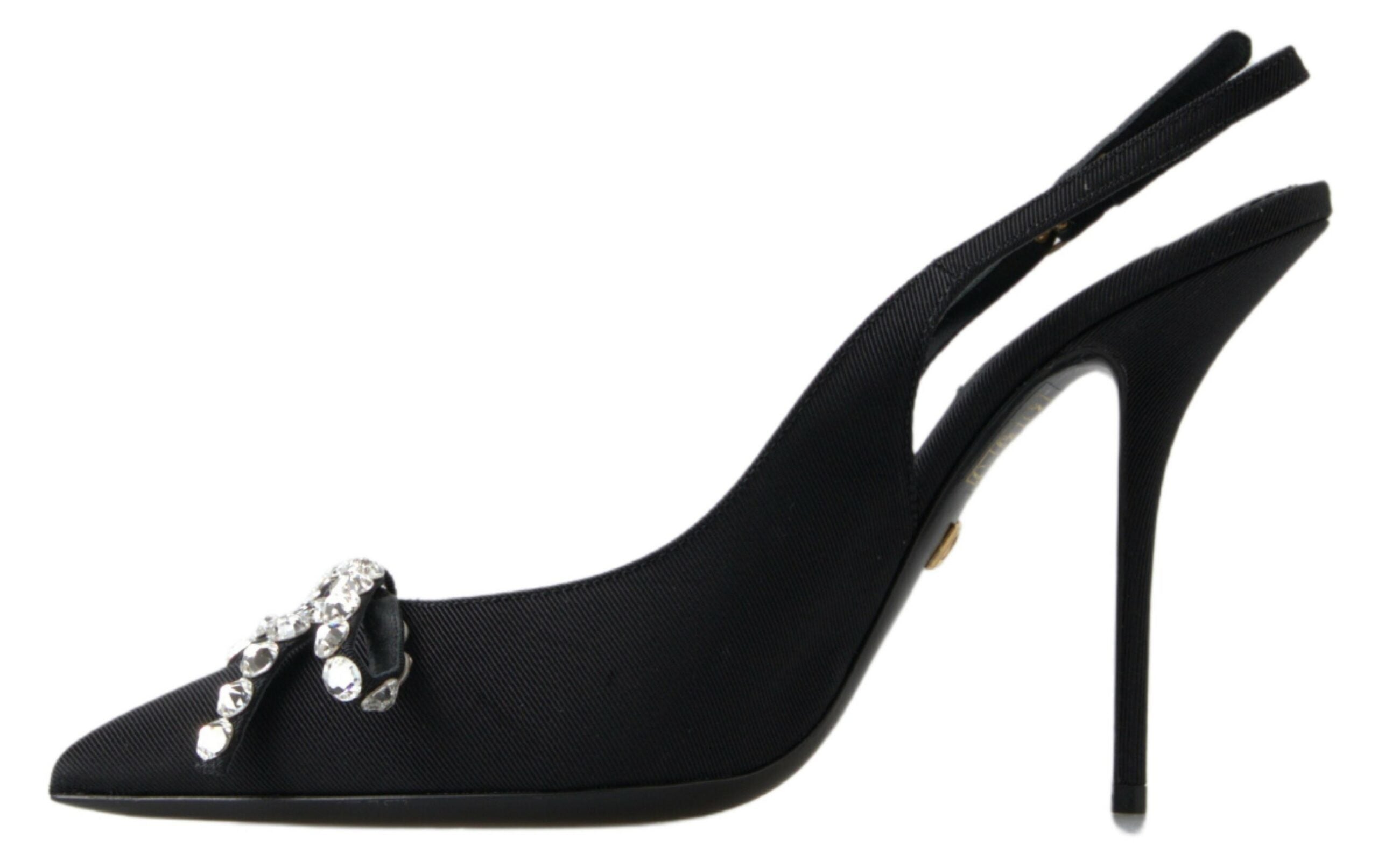 Dolce & Gabbana Embellished Black Slingback Heels Pumps