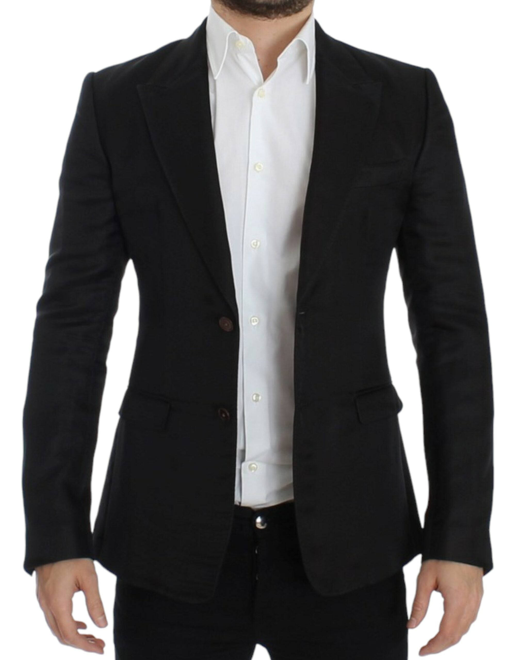 Dolce & Gabbana Elegant Black Silk Blend Two-Button Blazer