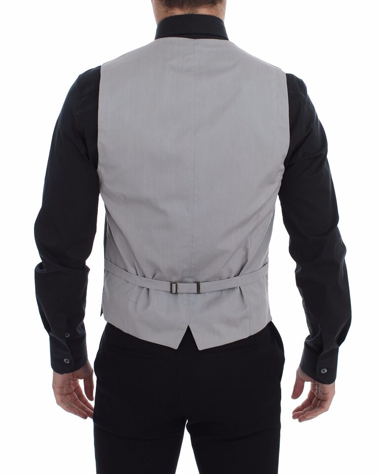 Dolce & Gabbana Elegant Gray Slim Fit Dress Vest