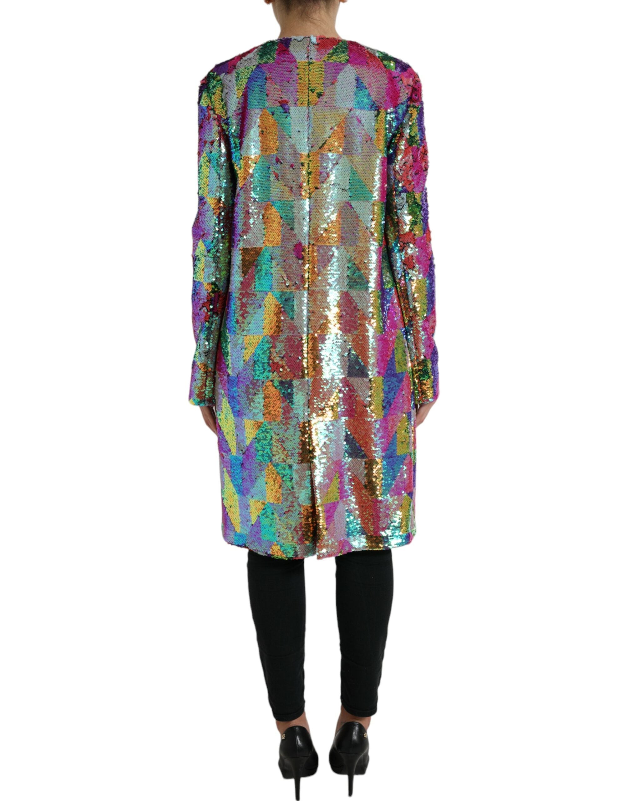 Dolce & Gabbana Multicolor Sequined Long Jacket